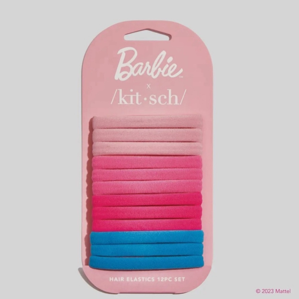 Barbie x Kitsch Hair Elastics Set - Pink and Blue
